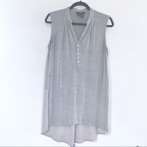 Papillon high low grey sleeveless tunic top size L